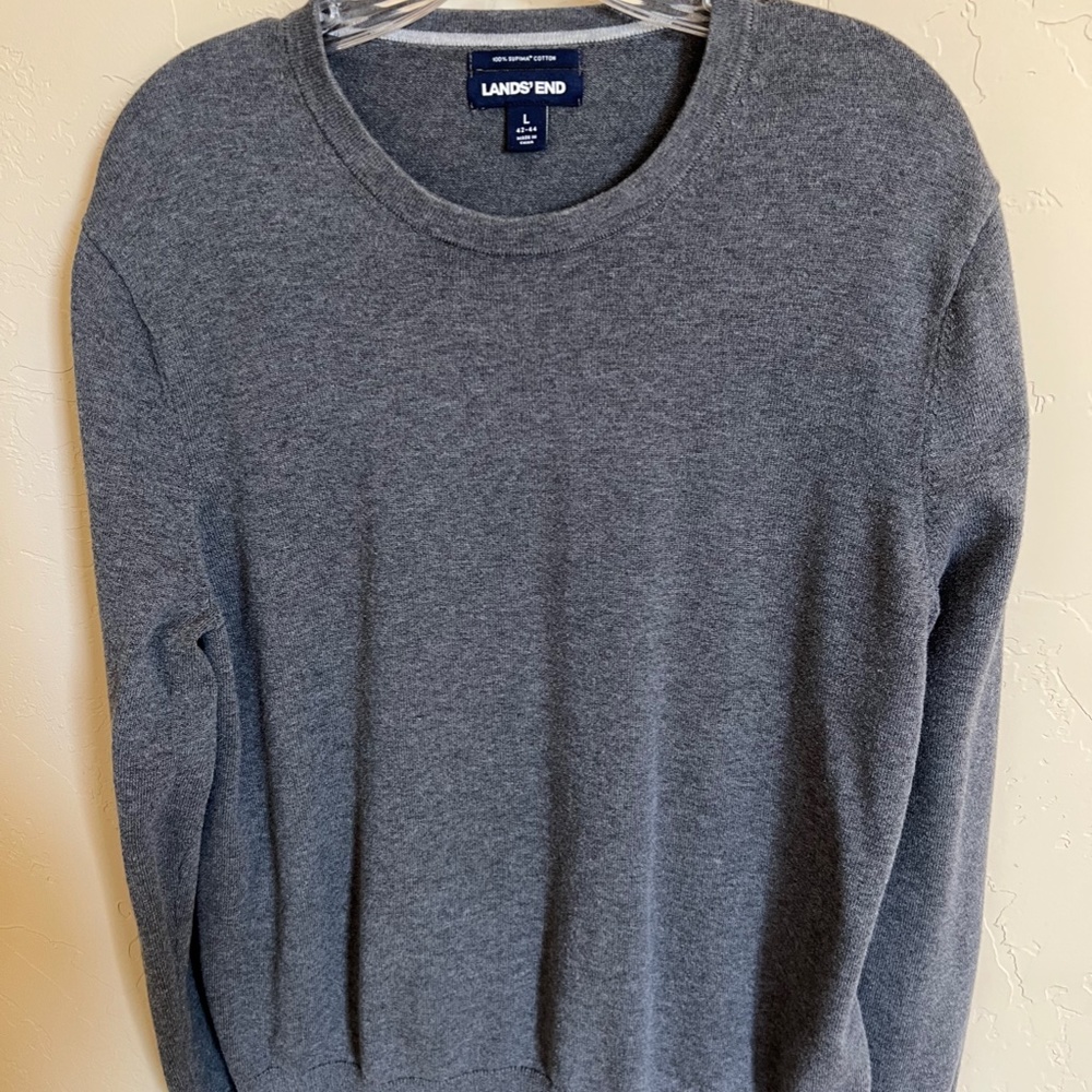 Lands' End Gray Men's Sweater - Size Large